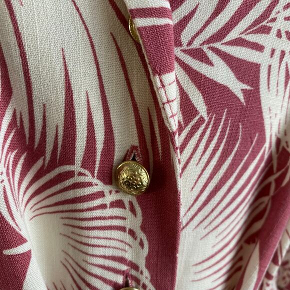 Torrid Shaded Palms Mini Rayon Slub Button Front Collared Dress Rose Size XL - Picture 7 of 9